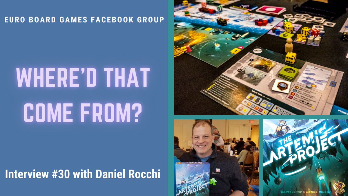This week's interview is w/<a href="/danielrocchi67/">Daniel Rocchi</a> the designer of The Artemis Project published by <a href="/GrndGmrsGld/">Grand Gamers Guild</a>. How did Daniel get into the hobby? Who introduced him to #boardgames?
facebook.com/groups/euroboa…
#tabletopgames #boardgamegeek