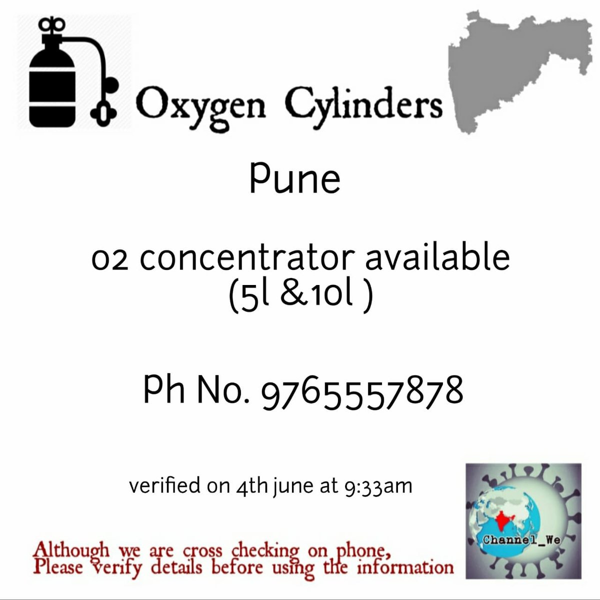 Channel_We_'s tweet photo. Oxygen cylinders, concentrators, refills available in Pune, Mumbai
#covidcrisisinindia #indiafightscovid19together #covidhealth #covidresources #oxygen #oxygenconcentrator #oxygenrefill #oxygencylinder #helpingothers #secondlinesupport  #Channel_we https://t.co/u24Wfh7vds
