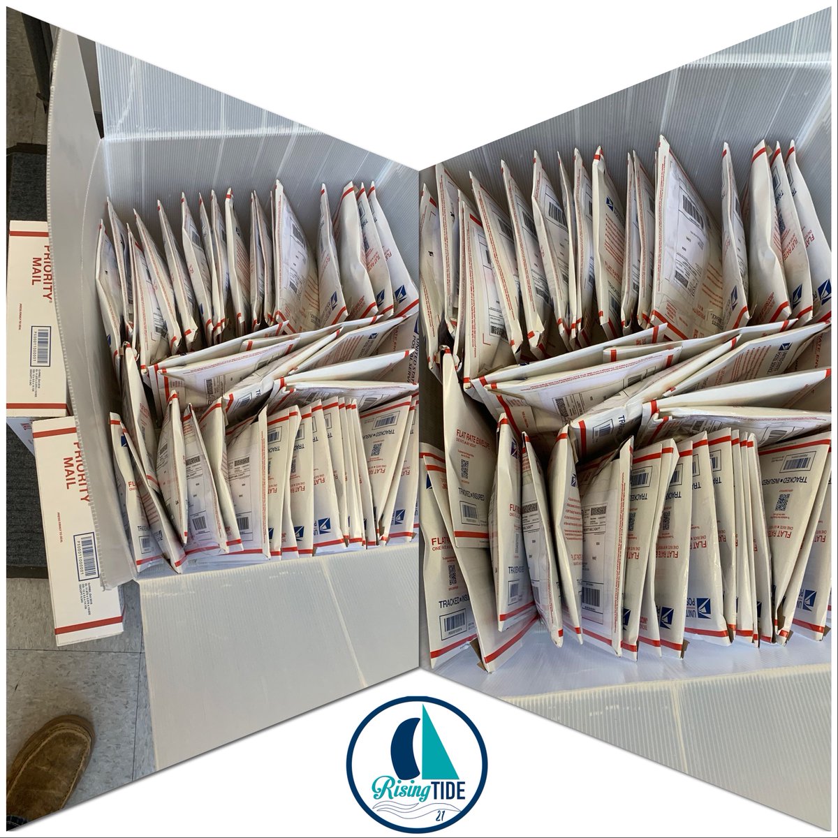 MichaelRemole's tweet photo. More #swag for #risingtide heading out today!  We are less than 2 weeks AWAY!  Are you registered?  https://t.co/fD1qwxDhSM #hybridconference #mentalhealth #drbruceperry https://t.co/OaJeMGFGiE