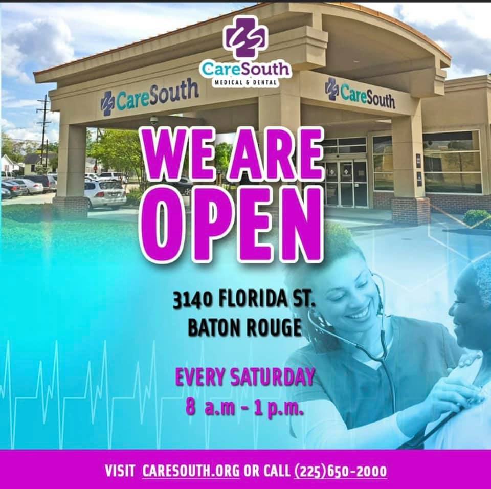 OPEN SATURDAYS -- Yes, we're open on Saturdays at our Baton Rouge Clinic from 8 a.m. to 1 p.m.  Walk-ins welcome or call for an appointment. (225) 650-2000.  #familyservingfamily #extended hours