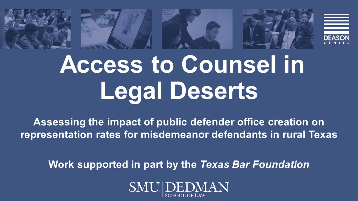 smulawdeason's tweet photo. #FlashbackFriday:
Last week, @AndySMUDeason and @VMSmiegocki presented their preliminary results on how new #PublicDefender offices impact access to counsel rates in non-metro TX counties.

Thank you to chair @KathryneMYoung, co-panelist @MicheleStatz, and @Law_Soc!
#LSA2021 https://t.co/yEfcM9xmZz