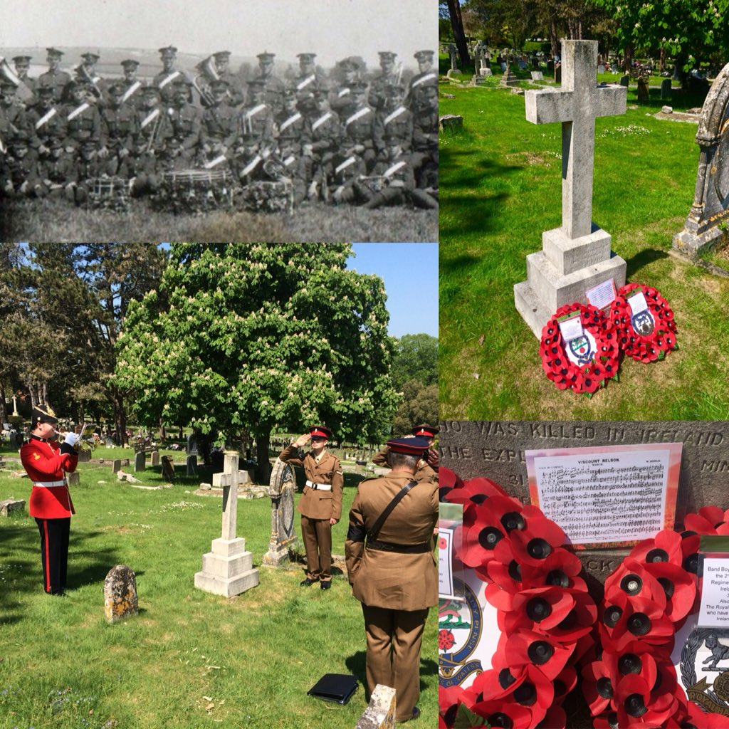 Centenary commemoration for 7 musicians from the 2nd Hampshire Regiment killed by an IRA bomb in Youghal, Ireland 31st May 1921.
We Will Remember Them