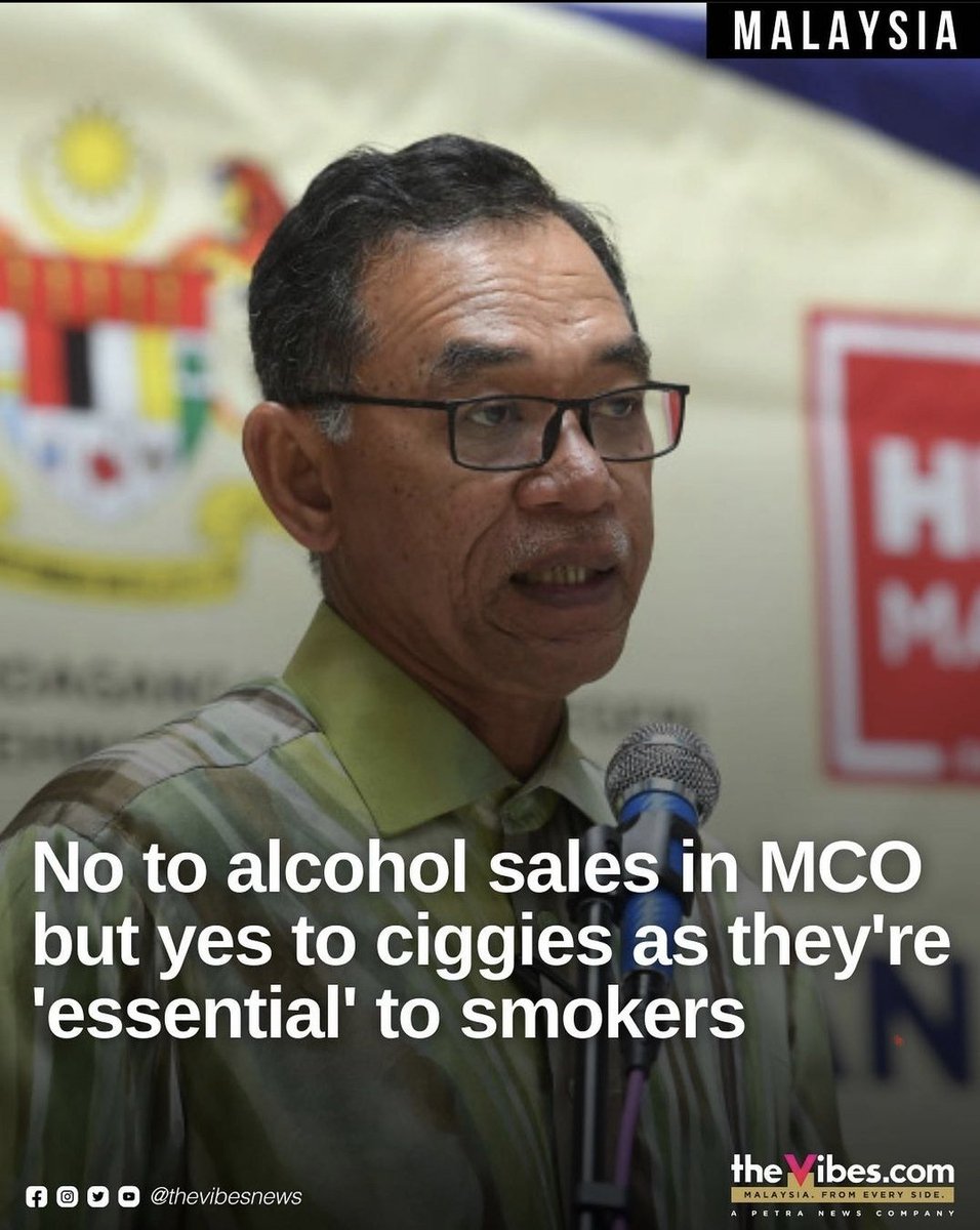 Cigarettes for sale because essential for smokers.
Brains not for sale cause non essential for Menteri.