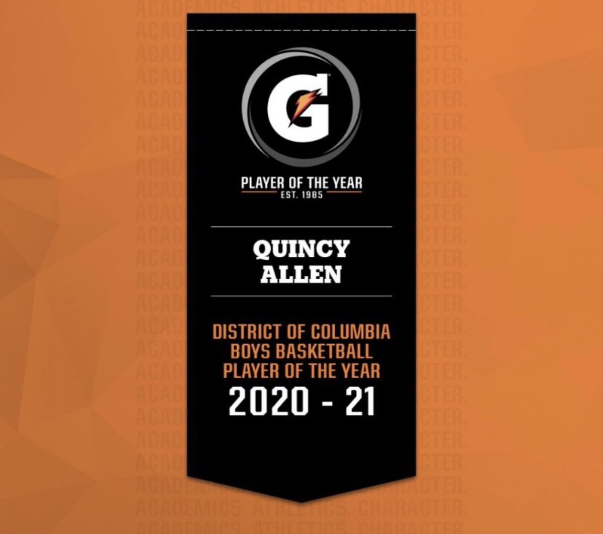 Maret Boys Basketball (@maretbhoops) on Twitter photo HUGE CONGRATS to <a href="/Qfromig/">Quincy Allen</a> for being named as it’s 2020-21 Gatorade District of Columbia Boys Basketball Player of the Year! This award recognizes Quincy’s athletic excellence, academic achievement and exemplary character. 🐸#gatoradepoy #gofrogs #gobuffs HUGE CONGRATS to <a href="/Qfromig/">Quincy Allen</a> for being named as it’s 2020-21 Gatorade District of Columbia Boys Basketball Player of the Year! This award recognizes Quincy’s athletic excellence, academic achievement and exemplary character. 🐸#gatoradepoy #gofrogs #gobuffs