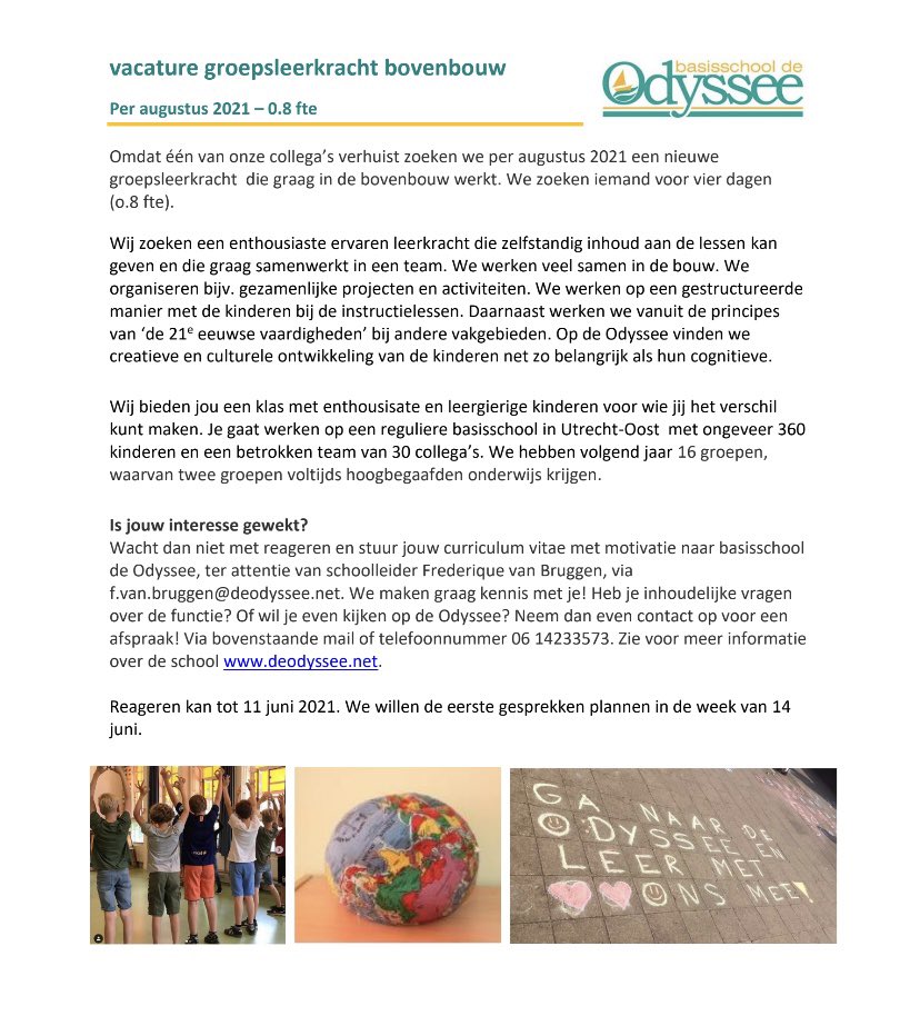 Wij zoeken een nieuwe collega! <a href="/pcou_willibrord/">PCOU Willibrord</a> <a href="/odyssee_de/">Basisschool de Odyssee</a>