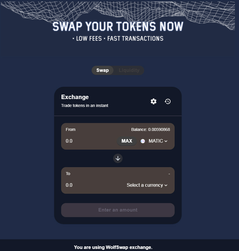 PolyWolf_fi's tweet photo. WOLFSWAP is here!!

New DEX and design launched and new farms with amazing APR

You can buy WOLF tokens in our DEX
https://t.co/sbnv5EZpvZ

Enjoy those juicy fresh new farms/pools!

Fees reduced to 2% on DEX pools for limited time

#YieldFarm #Polygon $matic #polywolf #airdrop https://t.co/O6Mb2WExb2