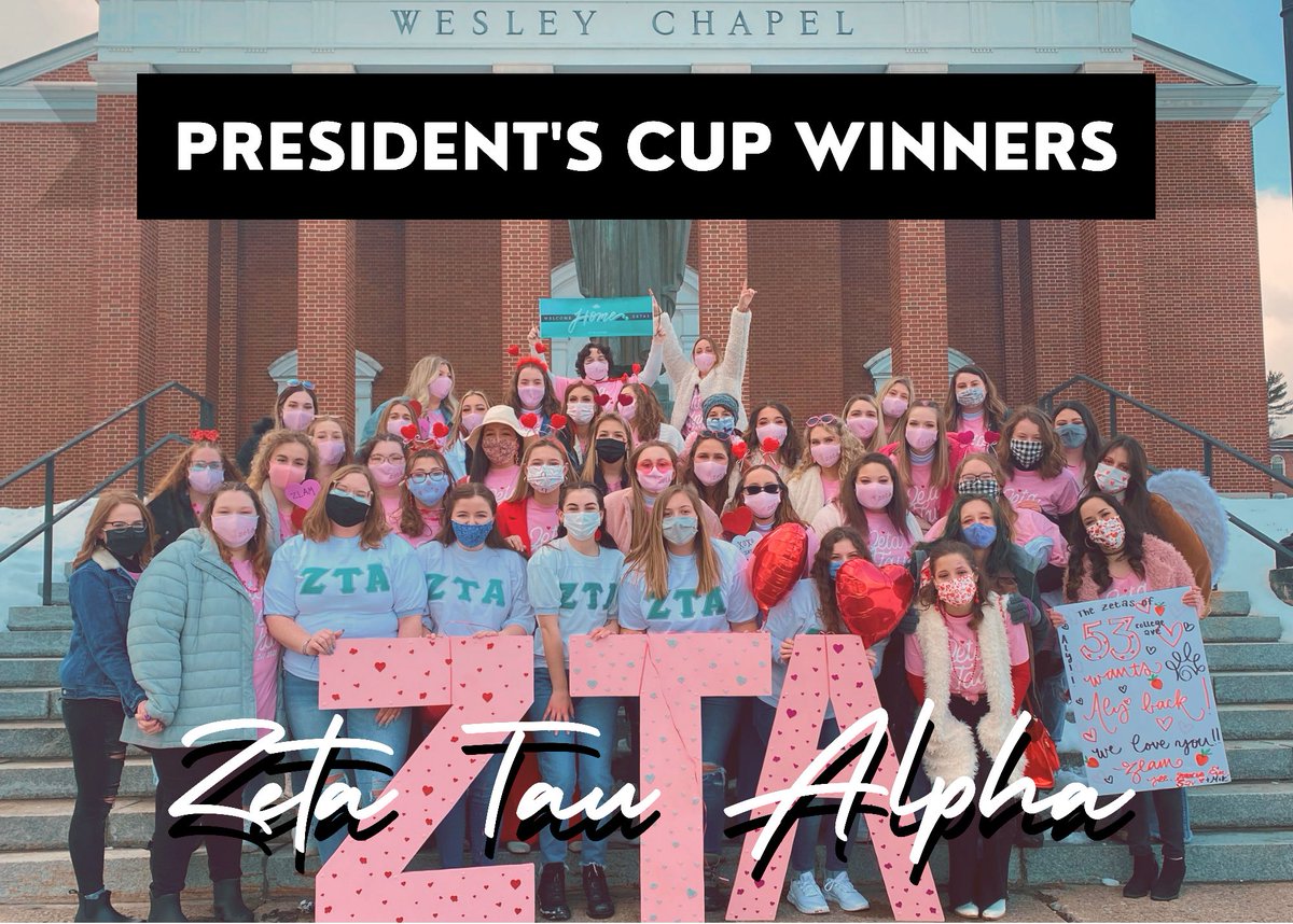 Congratulations to our 2021 President’s Cup Winners—Alpha Sigma Phi &amp; Zeta Tau Alpha!!! Thank you for all of your effort and hard work put forth this past school year into Greek Life! 🖤🧡 #wvwcgreeklife