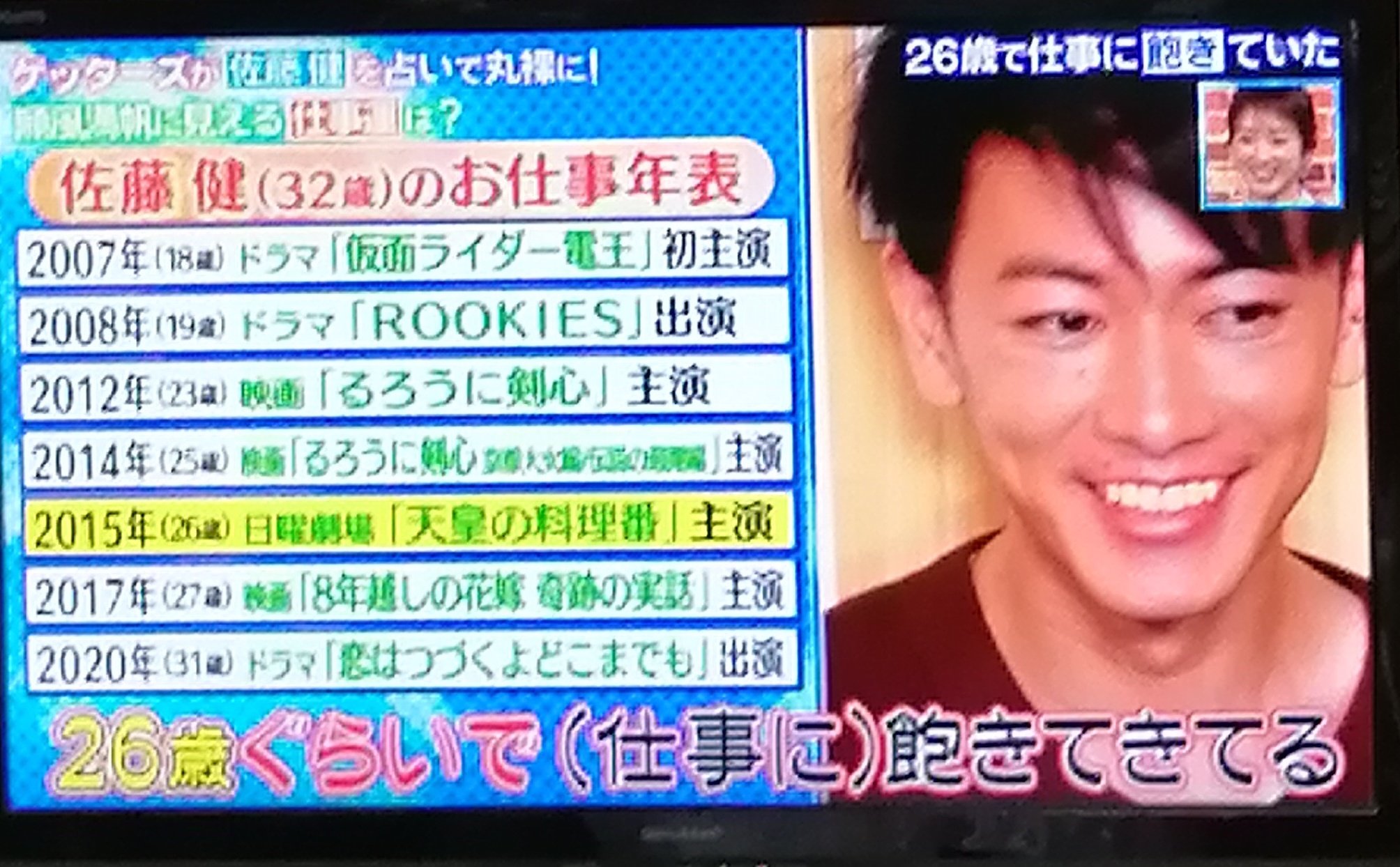 粟田莉那 ２６歳で飽き４５歳で止まらなくなりその後監督になる 佐藤健 カッコ良すぎる イケメン 安定のイケメン 推しが尊い ぴったんこカンカン るろうに剣心 るろうに剣心最終章thebeginning るろ剣本日完結でござる るろうに剣心最終章