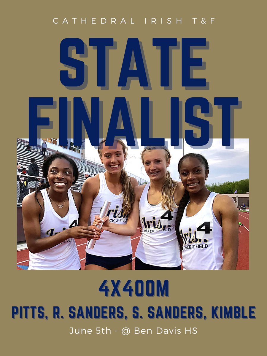 GoCathedral's tweet photo. Good luck to our track and field student athletes who will be competing in the state finals on Saturday! 

☘️ GO IRISH ☘️ https://t.co/muBr8U19CJ