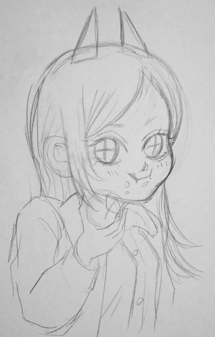 残業、過去絵再掲😅
パワーちゃん下書き→仕上げ
#チェンソーマン 
