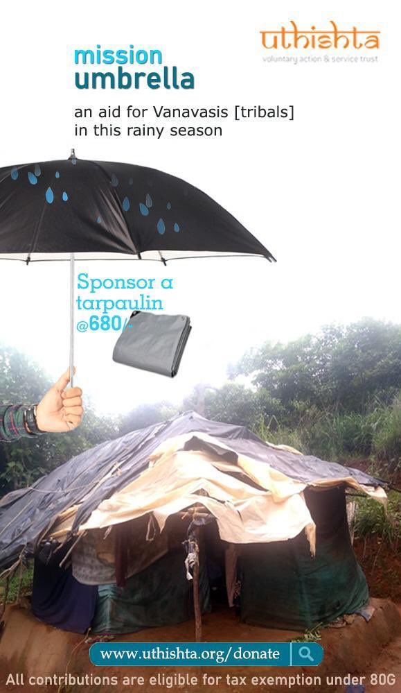 rijeshkai's tweet photo. @rashtradevobava @bgmahesh @rajeshpadmar Mission Umbrella 2021 - providing TARPAULINS (Rs.680) to 1000 tribal families living in western ghats that gets heavy rain These will provide leak proof roof during monsoon.2020we had provided for 200 families. https://t.co/OkvawANQAO https://t.co/H2v1YzHSDf