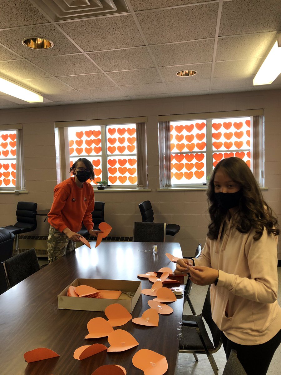 Thanks to Mr. Baggs and some of his students who displayed 215 hearts to respect and honour the families and communities so deeply affected by the tragedy in BC.  As a tribute our students are wearing orange today. <a href="/WelcherShane/">Shane Welcher</a> <a href="/NLESDCA/">NLESD</a>