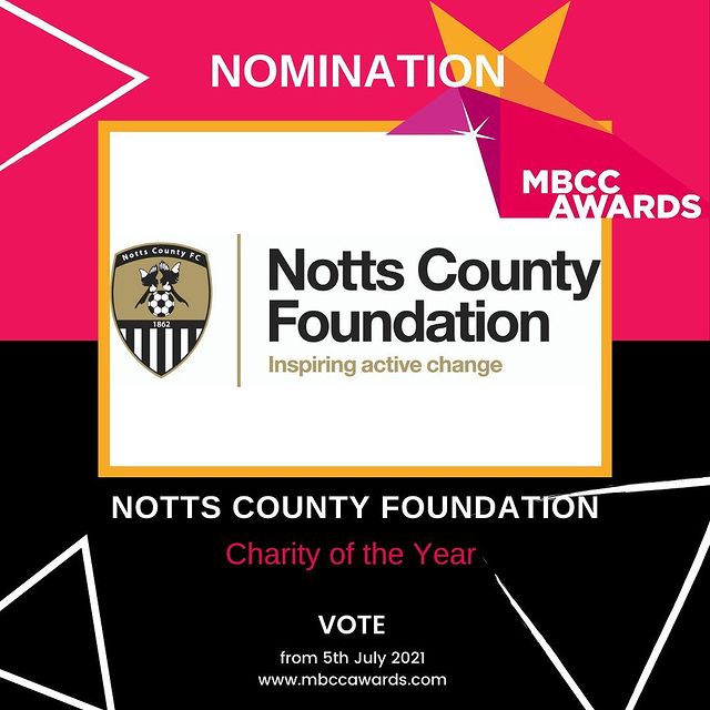 The_UK_Awards's tweet photo. Further details @mbccawards
.
.
CONGRATULATIONS!!! Notts County Foundation #nottscountyfoundation for being NOMINATED for the MBCC Awards 2021 for the Charity of the Year Award. Voting starts 5th July 2021.
-
-
-
#mbcca21 #awards #theukawards https://t.co/IfMUNqJzOu