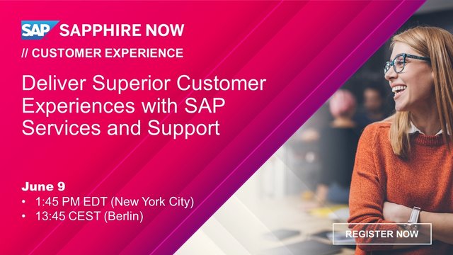 SabineBenz's tweet image. Selecting the right solution is just the beginning. Your go-live is not the end. Join #SAPServices, @SAPEDU, and #SAPPreferredSuccess to hear about typical #SAP_CX hurdles and how to tackle those at the SAPPHIRE NOW session bit.ly/34OHfY4