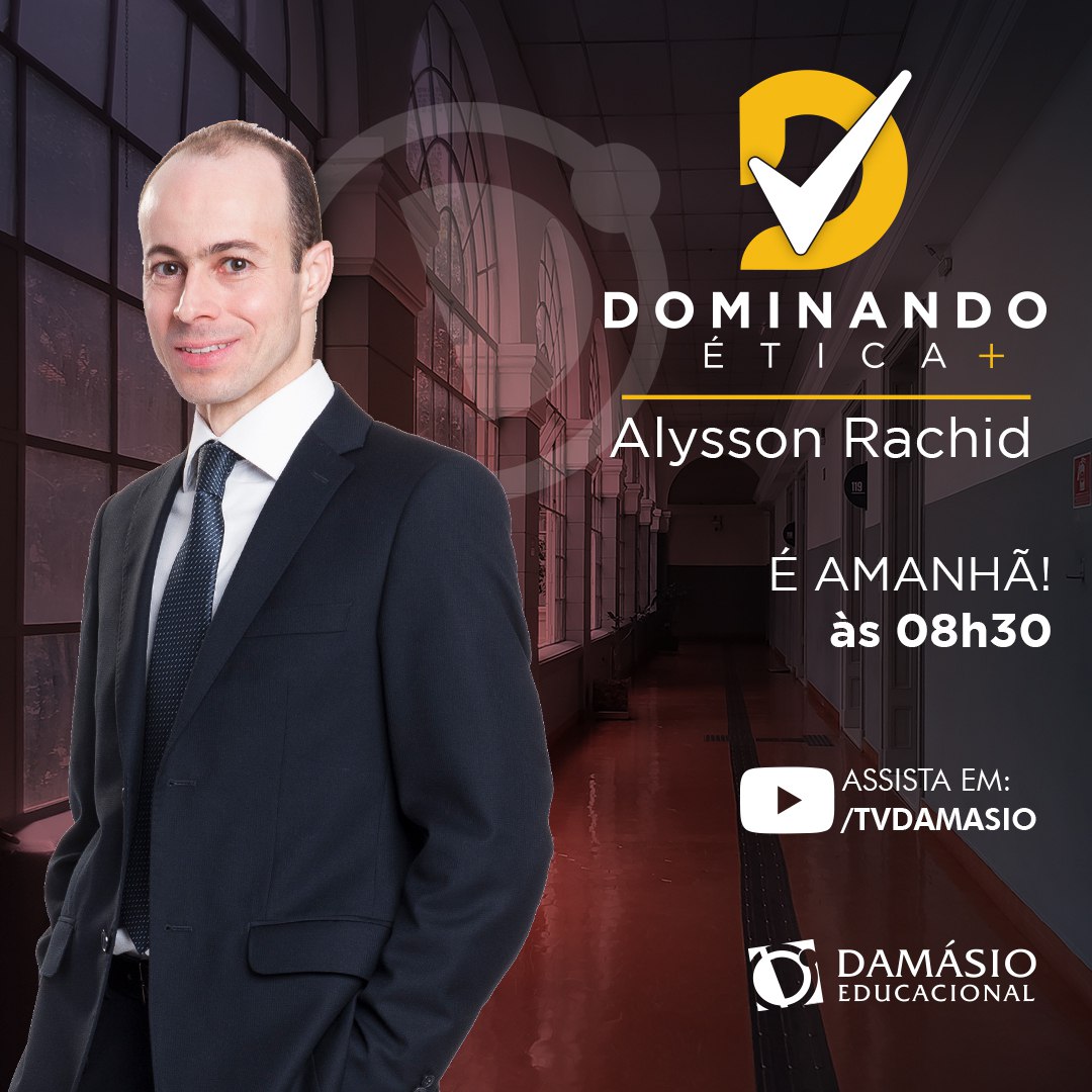 🛎️🛎️🛎️ Amanhã (05-JUN) às 8h30, temos o #DominandoEtica+!
⠀
Um evento especial e #gratuito onde irei apresentar muitas dicas de Ética e Estatuto da Advocacia para a sua prova de 1ª Fase da OAB!
⠀
⭐ INSCREVA-SE agora no link: servicos.damasio.com.br/oab/tamojuntoo…

#alyssonrachid
