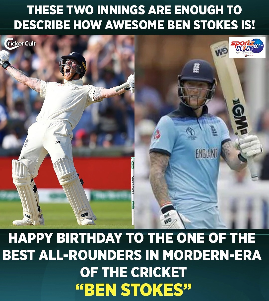 Happy Birthday   to the 
world best all-rounder Ben Stokes from team 