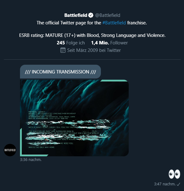 hab ne DM von <a href="/Battlefield/">Battlefield</a> bekommen 🤔