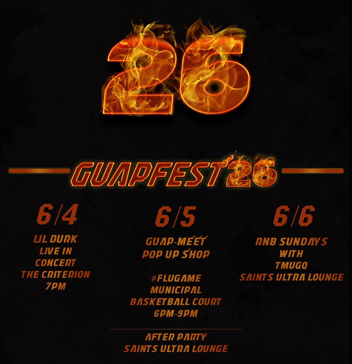SAUCEMEUPGQ's tweet photo. #GUAPFEST3 START TODAY! LIL DURK CONCERT TONIGHT! FIRST CONCERT BSCK OUTSIDE! ISSA BLESSING ๐ฅ๐๐พ๐ฆ
โญ๏ธ๐ค https://t.co/pFffyILMsd