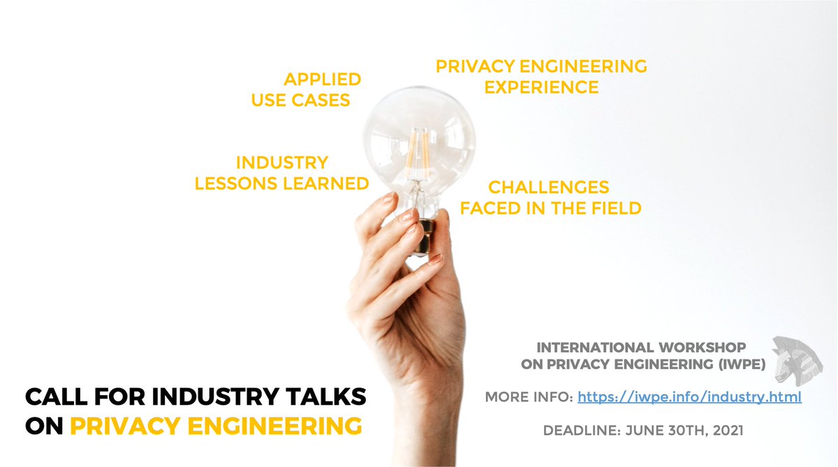 The International Workshop on Privacy Engineering (IWPE) is looking for industry talks. 
The goal is to bridge the gap between academia and industry. By bringing both communities together, we can learn from and inspire each other.

More info: iwpe.info/industry.html