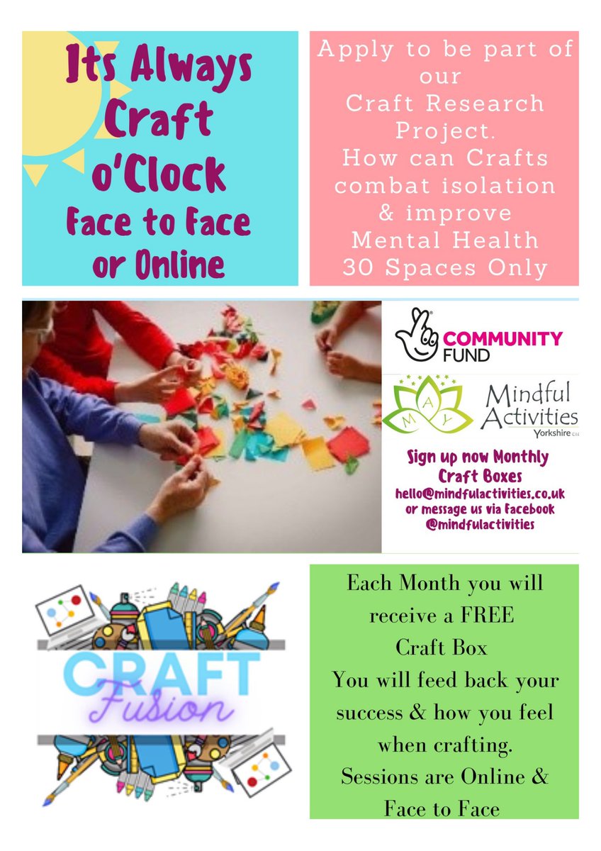 Mindful Activities Yorkshire C.I.C. (@may_cic) on Twitter photo We had a great zoom last night for our Craft Fusion Project, we still have places available head over to our Facebook page for more details or click on the poster below thanks to <a href="/TNLComFund/">The National Lottery Community Fund</a> we have some very happy #Crafters in #Doncaster & #Rotherham We had a great zoom last night for our Craft Fusion Project, we still have places available head over to our Facebook page for more details or click on the poster below thanks to <a href="/TNLComFund/">The National Lottery Community Fund</a> we have some very happy #Crafters in #Doncaster & #Rotherham