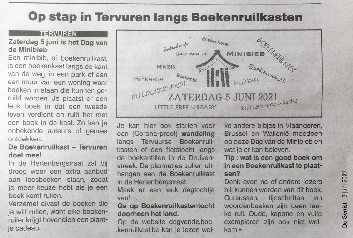 NoreenVdS's tweet photo. #indepers Op stap in #Tervuren langs #Boekenruilkasten op de Dag van de Minibieb #dagvandeminibieb #dagvandeminibieb2021 #visittervuren #Boekenruilkast #BoekenruilkastTervuren #pers #deserrist https://t.co/8vRBND7HVG