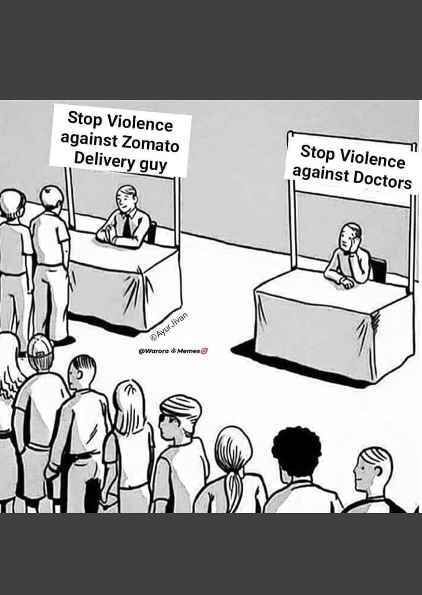 PallapuGayathri's tweet photo. That's our society for you.....people who stands for violence against zomato guy, can't stand for violence against doctors!!!!
#StopViolenceAgainstDoctors
#Medtwitter
#iStandWithDoctors
#NoToViolenceOnDoctors https://t.co/2HkpZO2OBz
