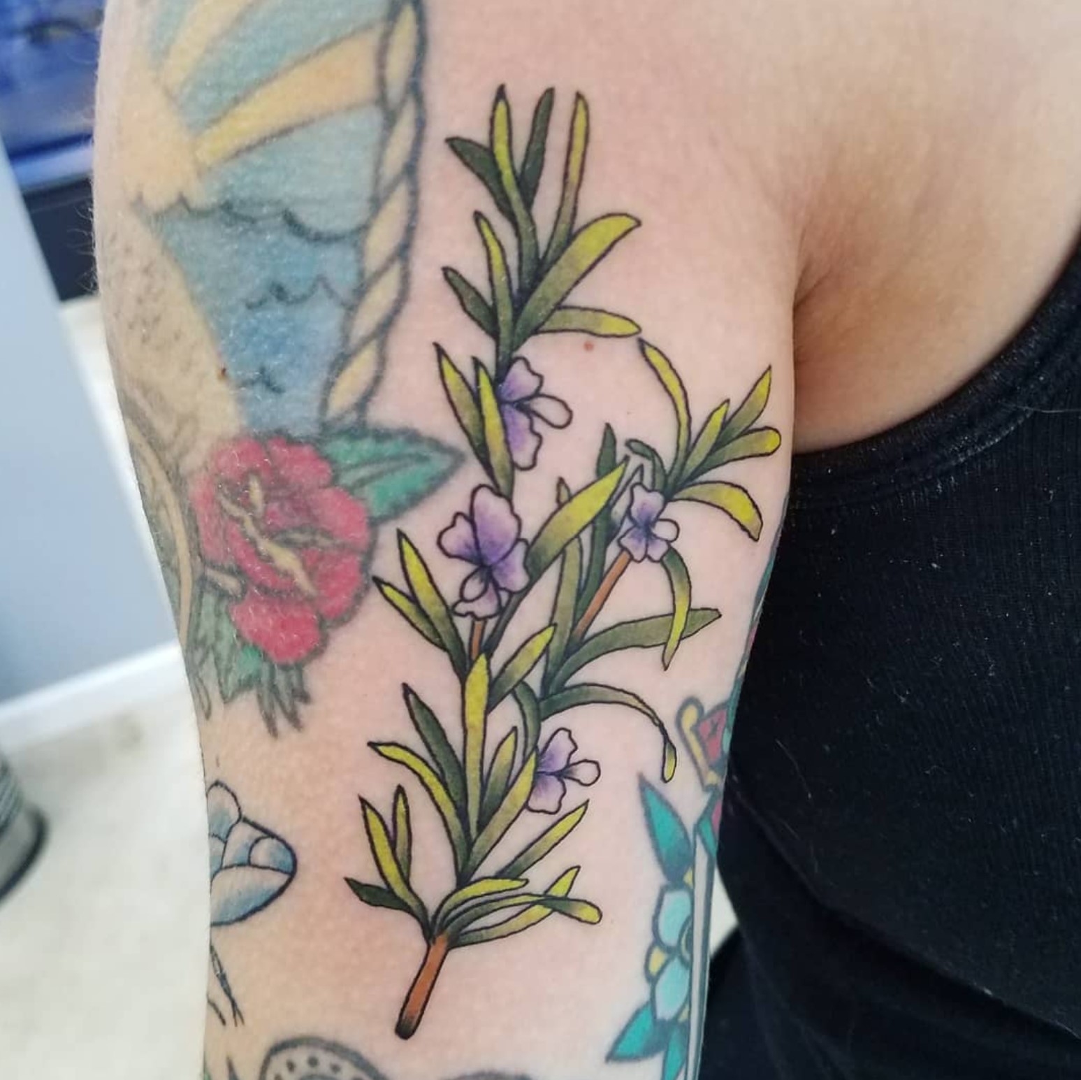 Beautiful Botanical Rose Tattoo