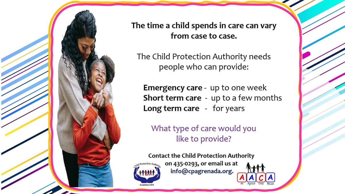 CPA_Grenada's tweet image. Time spent fostering is time well spent! Foster a child today! T.G.F.F. - Thank God For Fostering!
