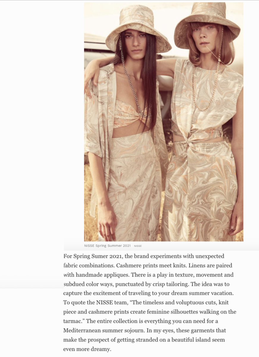 NisseOfficial's tweet photo. Nisse Spring / Summer 2021 featured in @Forbes ✨ 

#sustainability #sustainablefashion #recycled #organic #vegan #forbes https://t.co/tuspOWK4Aa