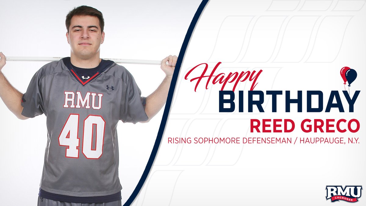 RMUMLacrosse's tweet photo. Happy birthday to rising sophomore Reed Greco! We hope you enjoy your day! 🎉🎂🎈 

#EarnItEveryDay | 🔵🥍🔴 | #BobbyMoBall https://t.co/9u4VQHJk2X