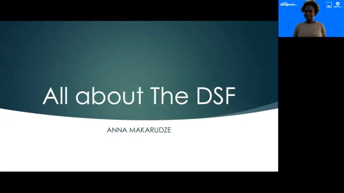 pauloxnet's tweet image. I'm watching the talk "All about The Django Software Foundation (DSF)" by Anna Makarudze @amakarudze  🇿🇼 (President of the Django Software Foundation 🦄 @djangoproject ) at the DjangoCon Europe 2021 🇪🇺

CC @DjangoConEurope @pycon_zim @djangogirls

#DSF #DjangoSoftwareFoundation