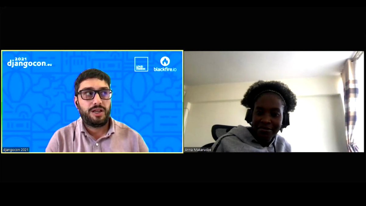 pauloxnet's tweet image. I'm watching the talk "All about The Django Software Foundation (DSF)" by Anna Makarudze @amakarudze  🇿🇼 (President of the Django Software Foundation 🦄 @djangoproject ) at the DjangoCon Europe 2021 🇪🇺

CC @DjangoConEurope @pycon_zim @djangogirls

#DSF #DjangoSoftwareFoundation
