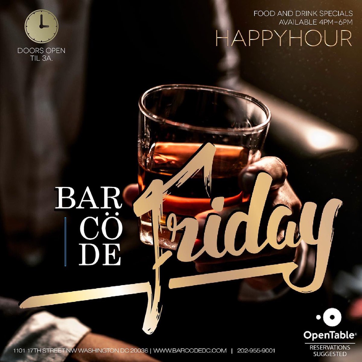 barcodedc's tweet image. FRIDAY. Can’t wait to see you all. Happy Hour from 4-6p. Doors open til 3 am Make your reservations now opentable.com/barcode. Washington D.C. Washington, D.C. #HappyHour #wdc #drinks #washingtondc