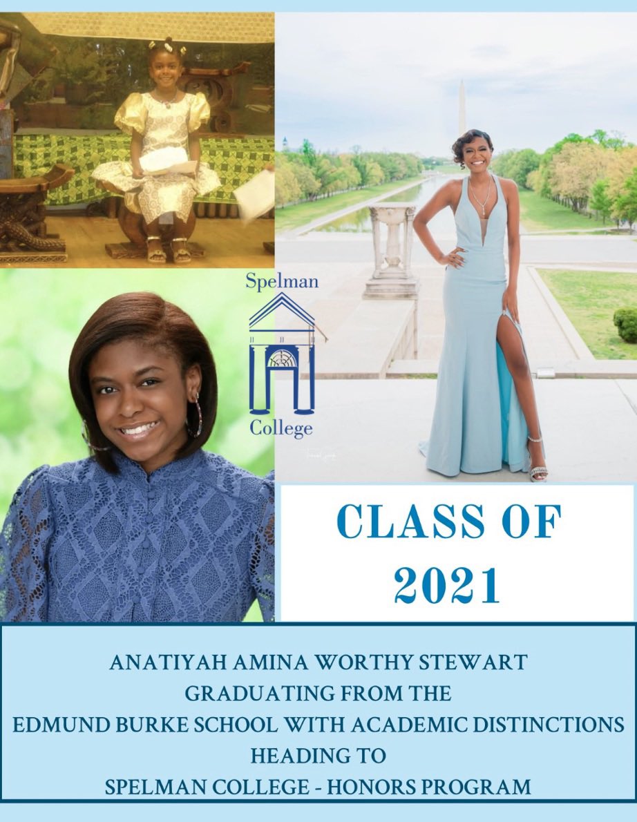 kimworthyDCTOY's tweet photo. From the Nation House Watoto School to the Edmund Burke School, and in the fall, @SpelmanCollege....my daughter knows the shoulders on which she stands, and that it is her obligation to shine her light. Asé!
Two more days til graduation 👩🏽🎓🎉
#Burke21 #Spelman25 #DoubleLegacy https://t.co/3HtSQPEllu