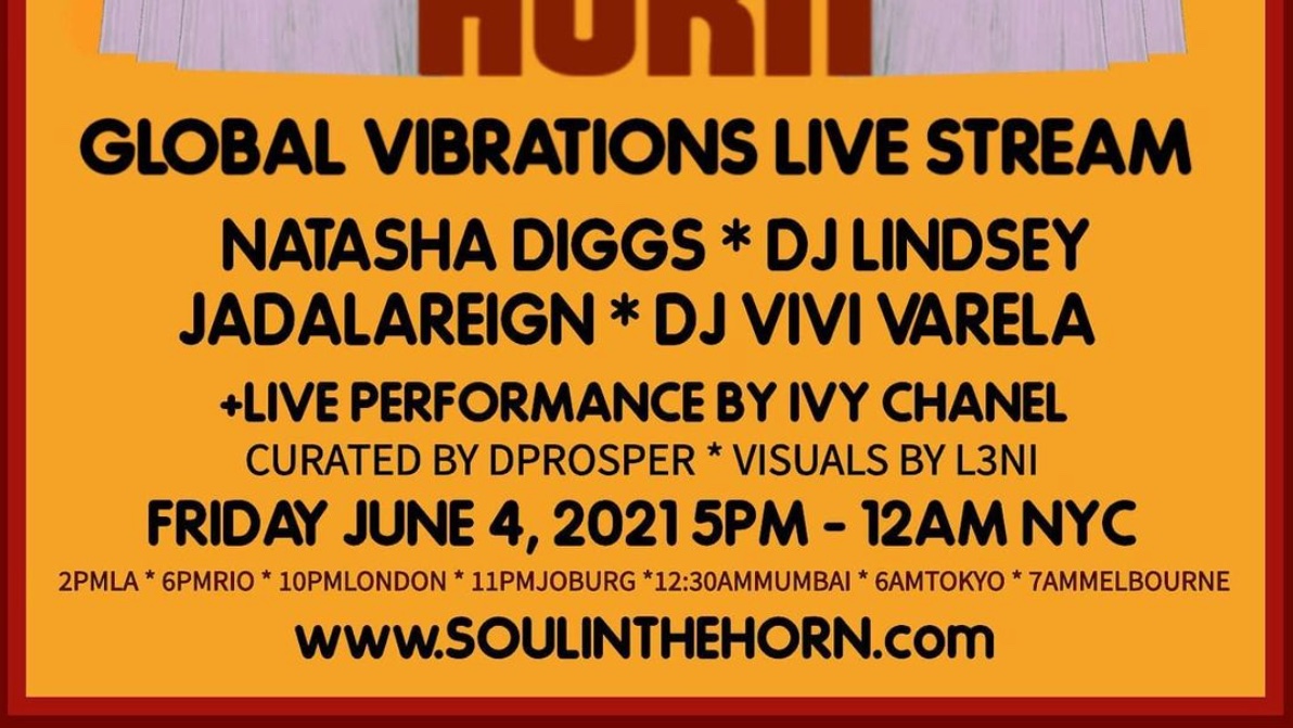 TONIGHT! Global Vibrations LIVE STREAM!!! 5PM-LATE on Soulinthehorn.com & twitch.tv/soulinthehorn with @natashadiggs, @DJLindsey, @JADALAREIGN, @djvivivarela + MORE