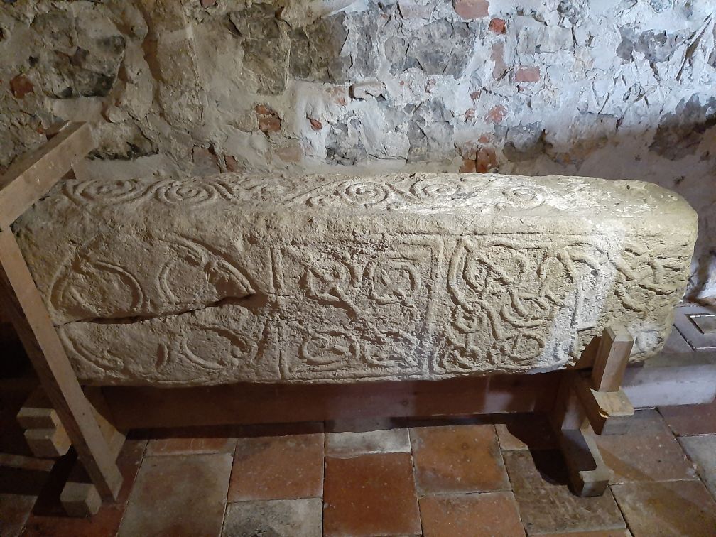 Fragment of stone cross, St Botolph's, Iken, Suffolk