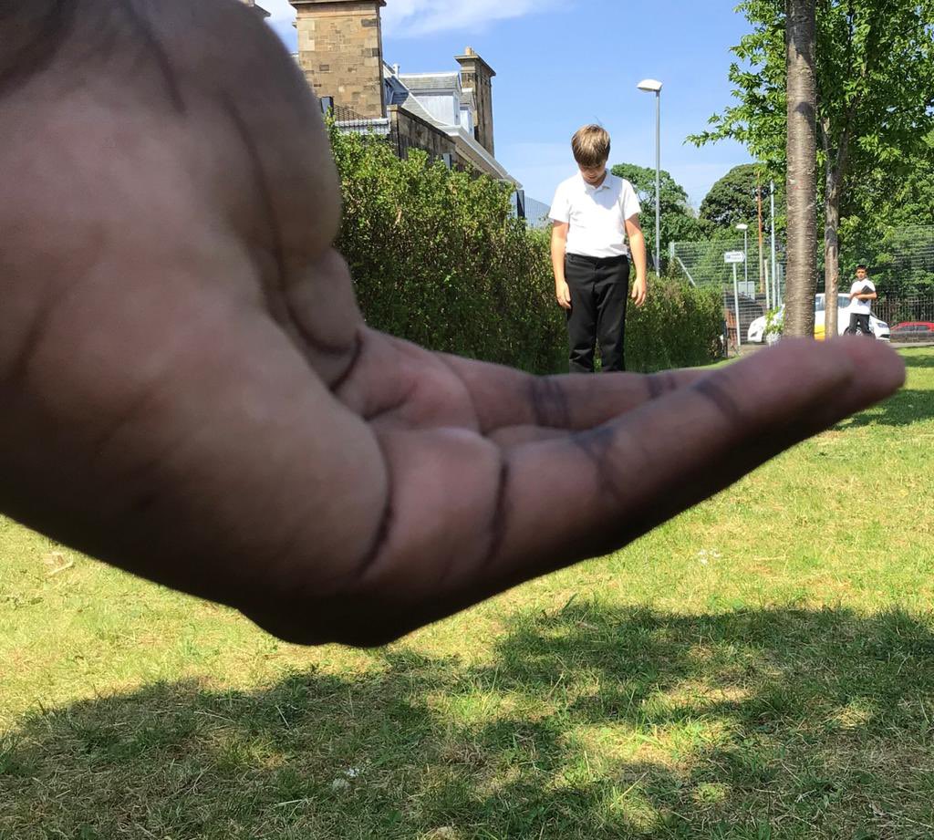 gostconstantine's tweet photo. P7b have loved taking part in our Lourdes transition lessons this week! We got very creative in our technical studies lesson where we looked at forced perspective images and took some of our own! @LourdesSec @TechLourdes https://t.co/eZH6Jpxoow