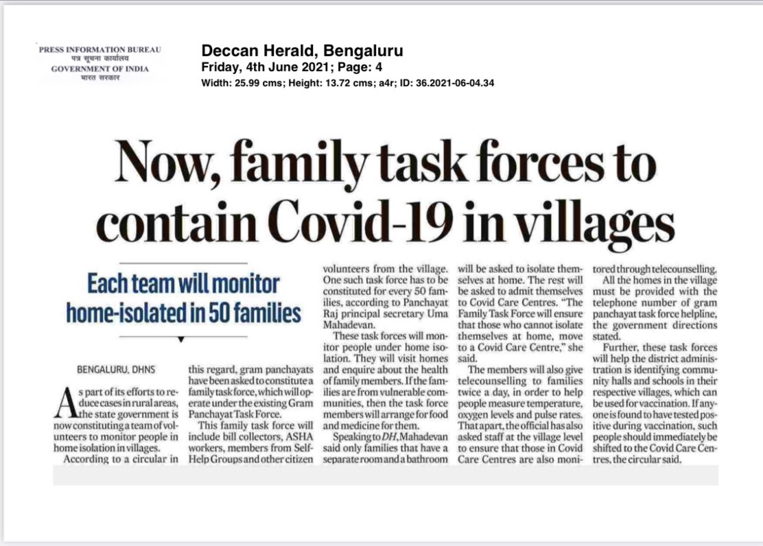 mopr_goi's tweet photo. Karnataka – Family Task Forces to contain COVID-19 in villages

@gokRDPR 
@KarnatakaVarthe 
@DHFWKA 

#FamilyTaskForce
#VillageTaskForce
#PanchayatTaskForce
#PanchayatsFightCorona https://t.co/CG2qyE5o31