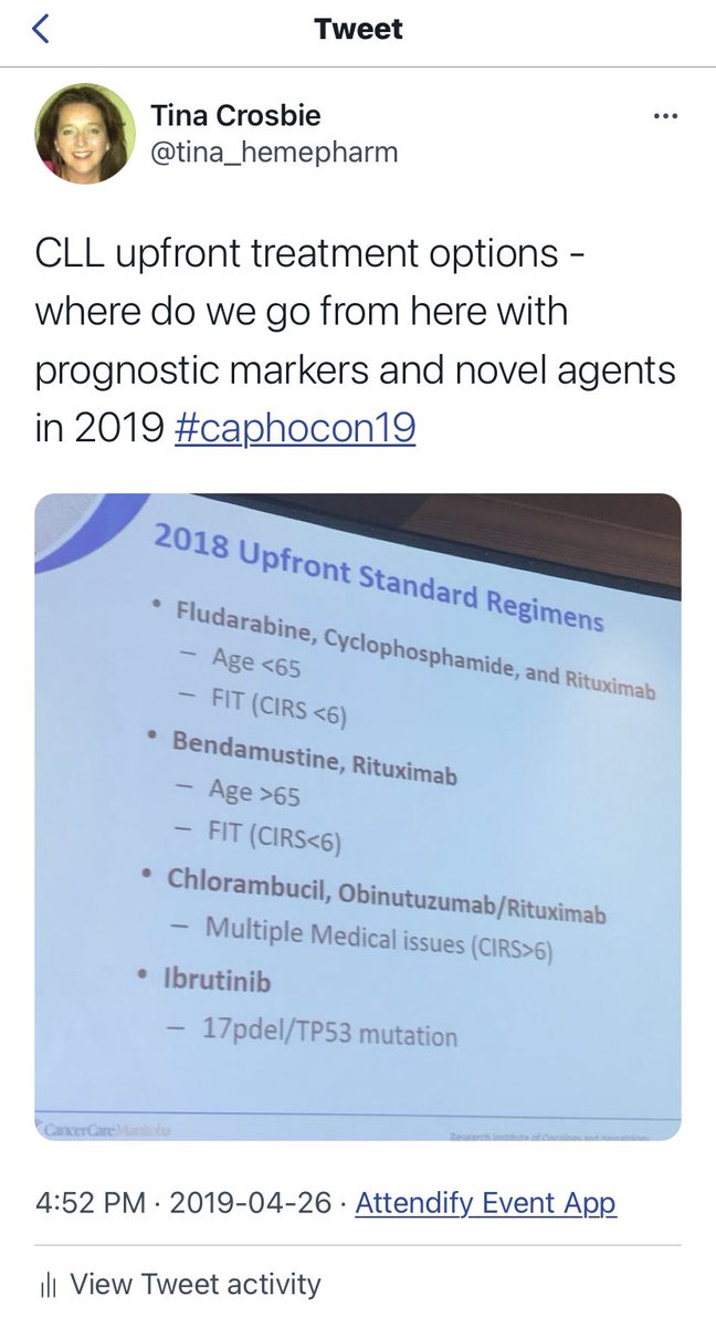 tina_hemepharm's tweet photo. @CAPhO_ACPhO attendees:
Letโs see what has changed since we discussed treatment options of CLL at #CAPhOCon19
Coming up at 4pm today for #CAPhOVirtual ! ๐ป https://t.co/OJLj8hjF6E