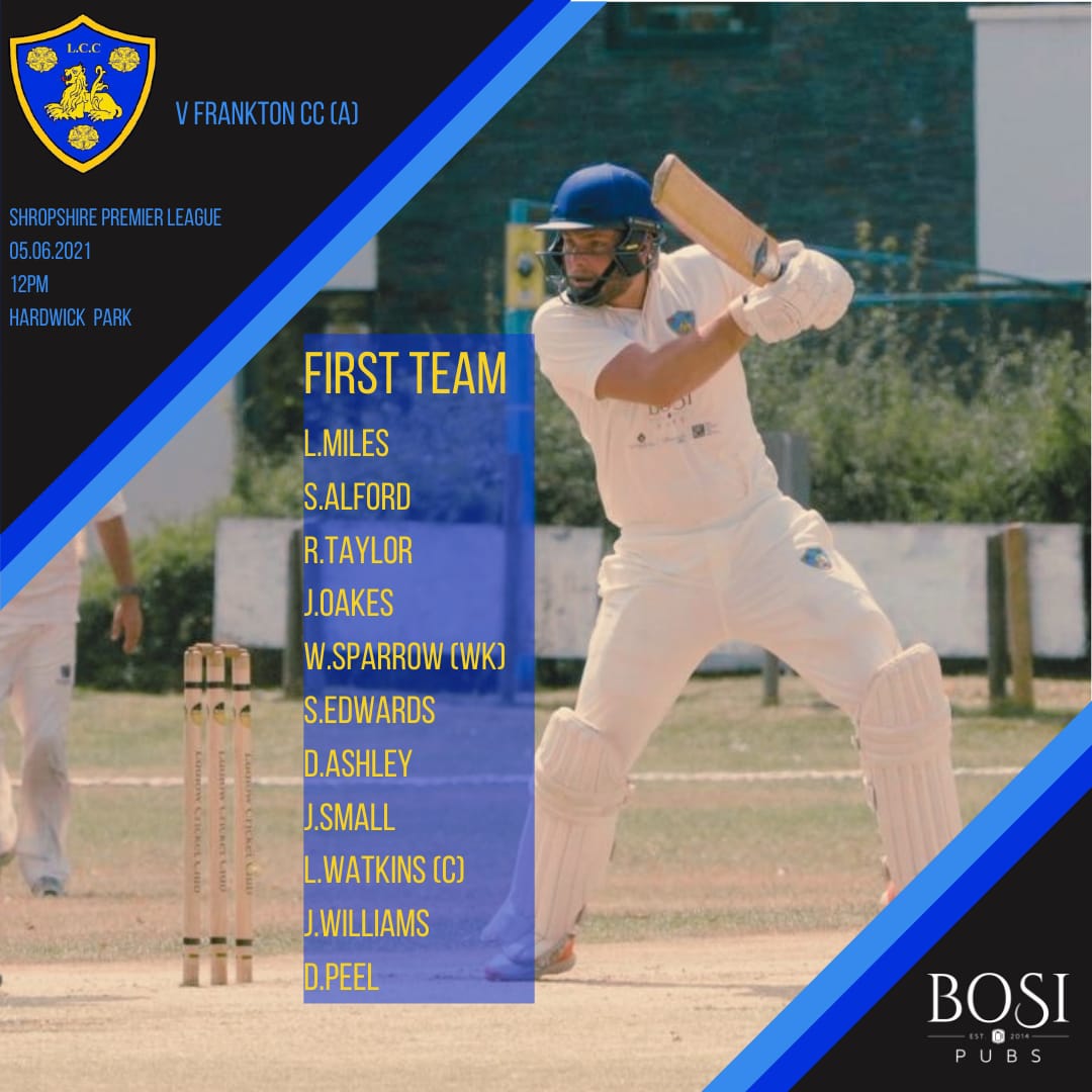 LudlowCricket's tweet photo. All 3 teams back in action tomorrow! 

The 1st XI travel to @FranktonCC in the @Henshalls @ShropCCLeague
Premier Division 

Whilst the 2nds and 3rds are at home to @cricket_monty 1sts and @LilleshallCC 3rds in Div 2 and 7 respectively! 

Bar open from 12, sun is out!! https://t.co/KVdBa7ai9D