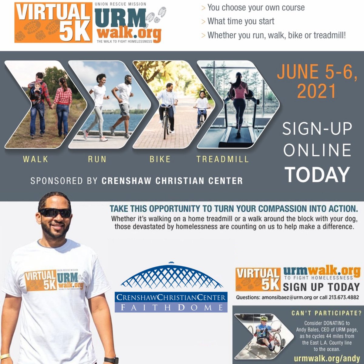 eifministries's tweet image. REGISTER today at urmwalk.funraise.org/fundraiser/cre… We are just one day away from hosting our URM 5K Virtual Walk on June 5th-6th, and there’s still time to get in on the FUN and join us in our fight against homelessness! Remember, a virtual walk is a REAL WALK, but on your terms. #urmwalk