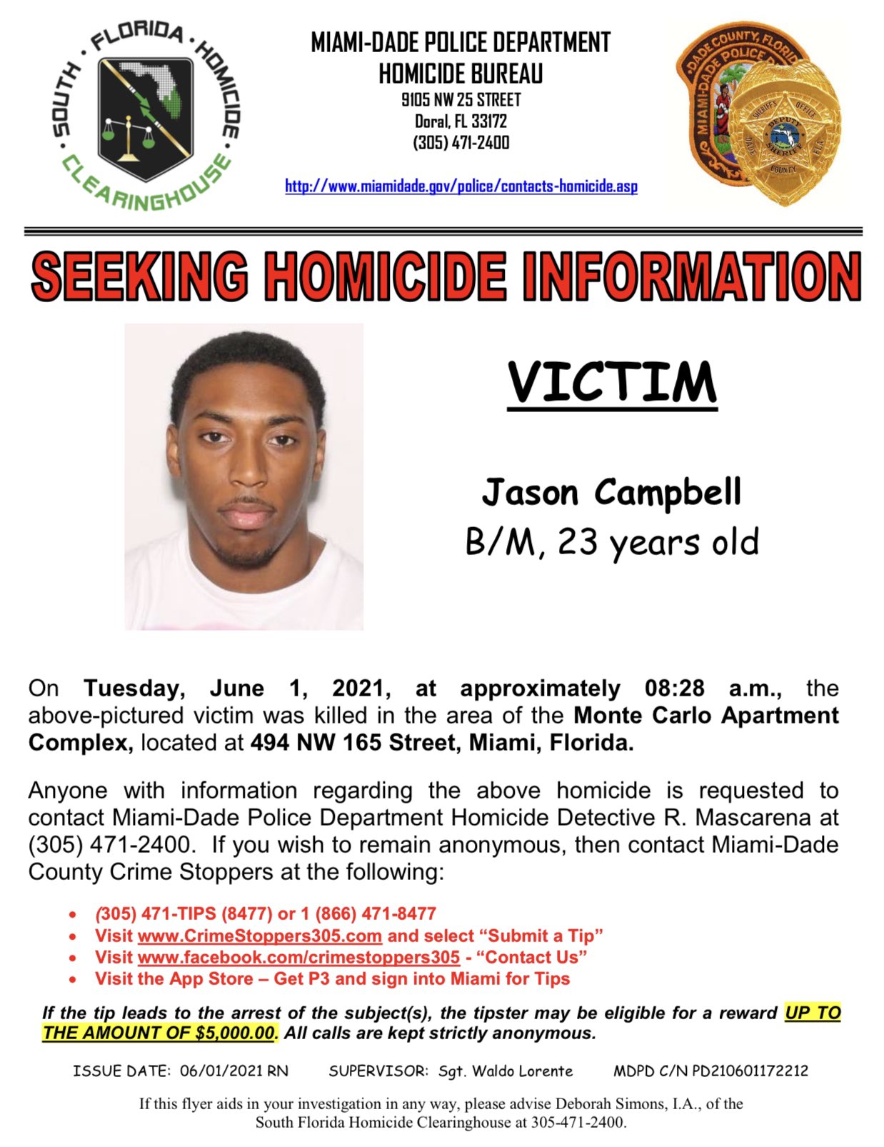 Miami Dade County Arrest Report Front Page