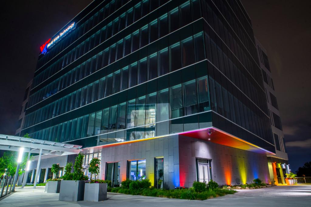 In celebration of #pridemonth, we are lighting up our Global Headquarters in rainbow! If you happen to drive by at night, enjoy the beautiful sight and remember that @wwt_inc is a great place to work for all. #wwtpride