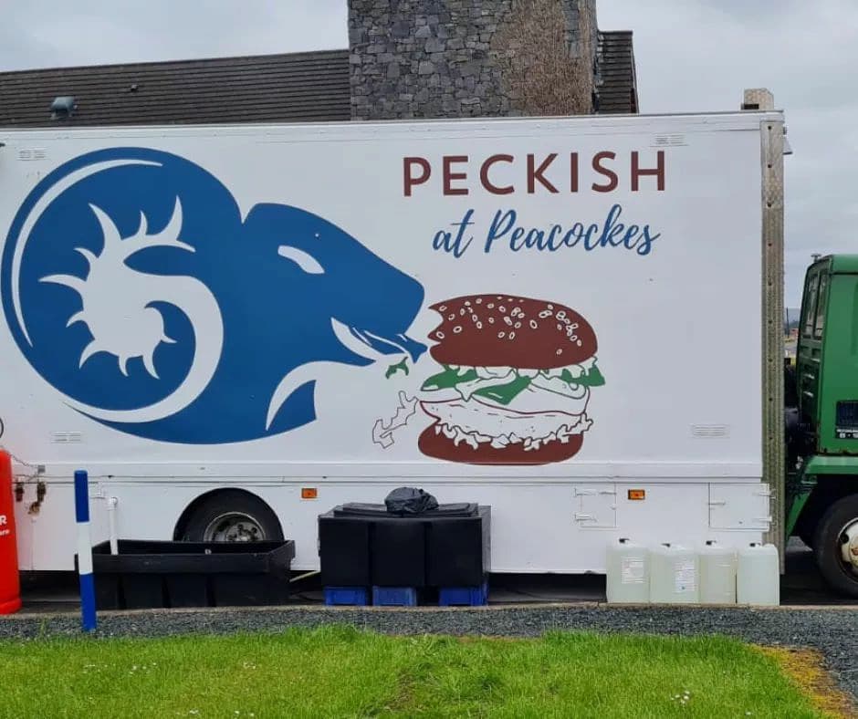 Peacockes_Hotel's tweet image. WOW, we had a really busy day today! Ok, maybe 'we' didn't 😄, but a huge thanks for the hard work by Brian of @BridgeSigns for helping us with design &amp;amp; getting the finished product in place.
There will be no missing Peckish at Peacockes now! 
Open Wed-Sun 2pm-7.45pm
#Connemara