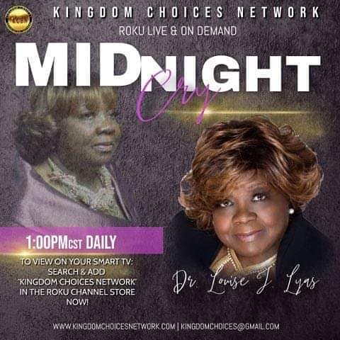 MichelleDaf's tweet photo. Don't Miss - Dr Louise J Lyas - Daily @ 1PM 
Kingdom Choices Network 
To View on Your Smart TV:
SEARCH &amp; ADD
'Kingdom Choices Network' In The ROKU Channel Store Now!
#powerfulmessage 
#TuneIn 
#ROKUTV @Source1The @LaDonnaS777 @JazeckIII @ApostleAHorton @Juanita_Bynum_ @charitaj_ https://t.co/9h77N4OCG7