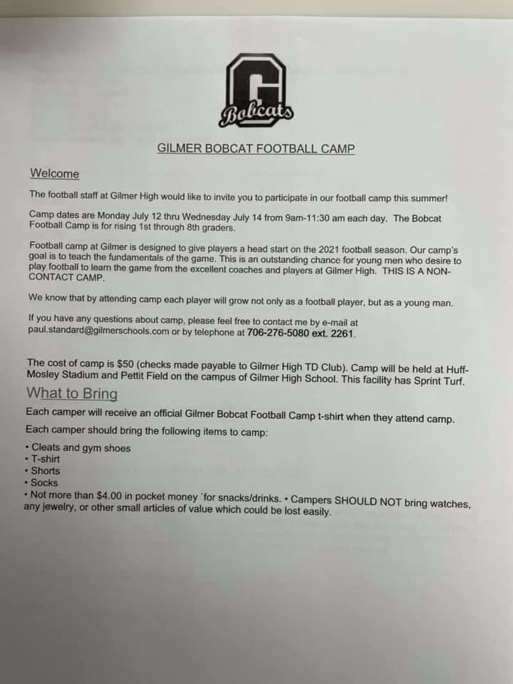 Gilmer Touchdown Club tweet media
