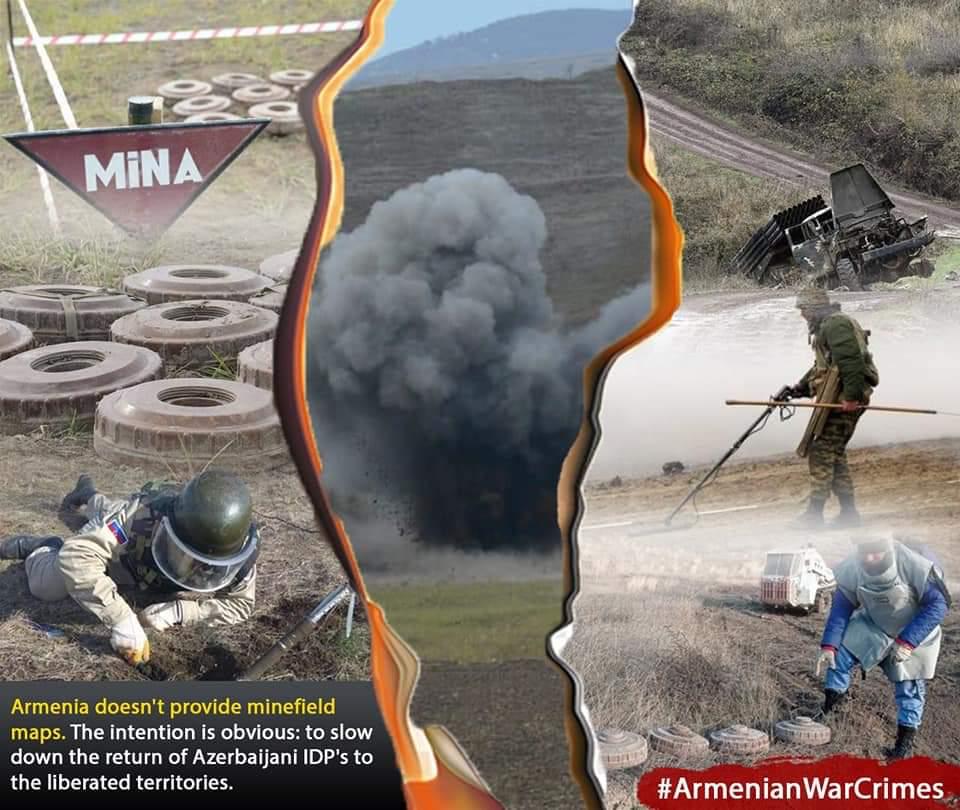 ArzuAbdullah1's tweet photo. For about 30 years, Armenia has mined a large part of occupied territories of Azerbaijan. So, today main duty is to clear these territories of mines. #ArmenianWarCrimes  #FreeUsFromLandMines https://t.co/DbQwpLVxsh