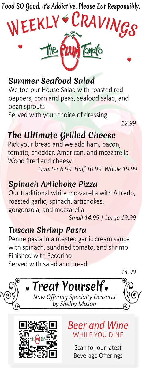 New Cravings comin' in HOT just in time for the weekend 🍅 These babies will be ready for order at 5pm in Colchester
.
.
.
#theplumtomato #itsaddictive #weeklycravings #foodislove #getinmybelly #colchesterct #salemct