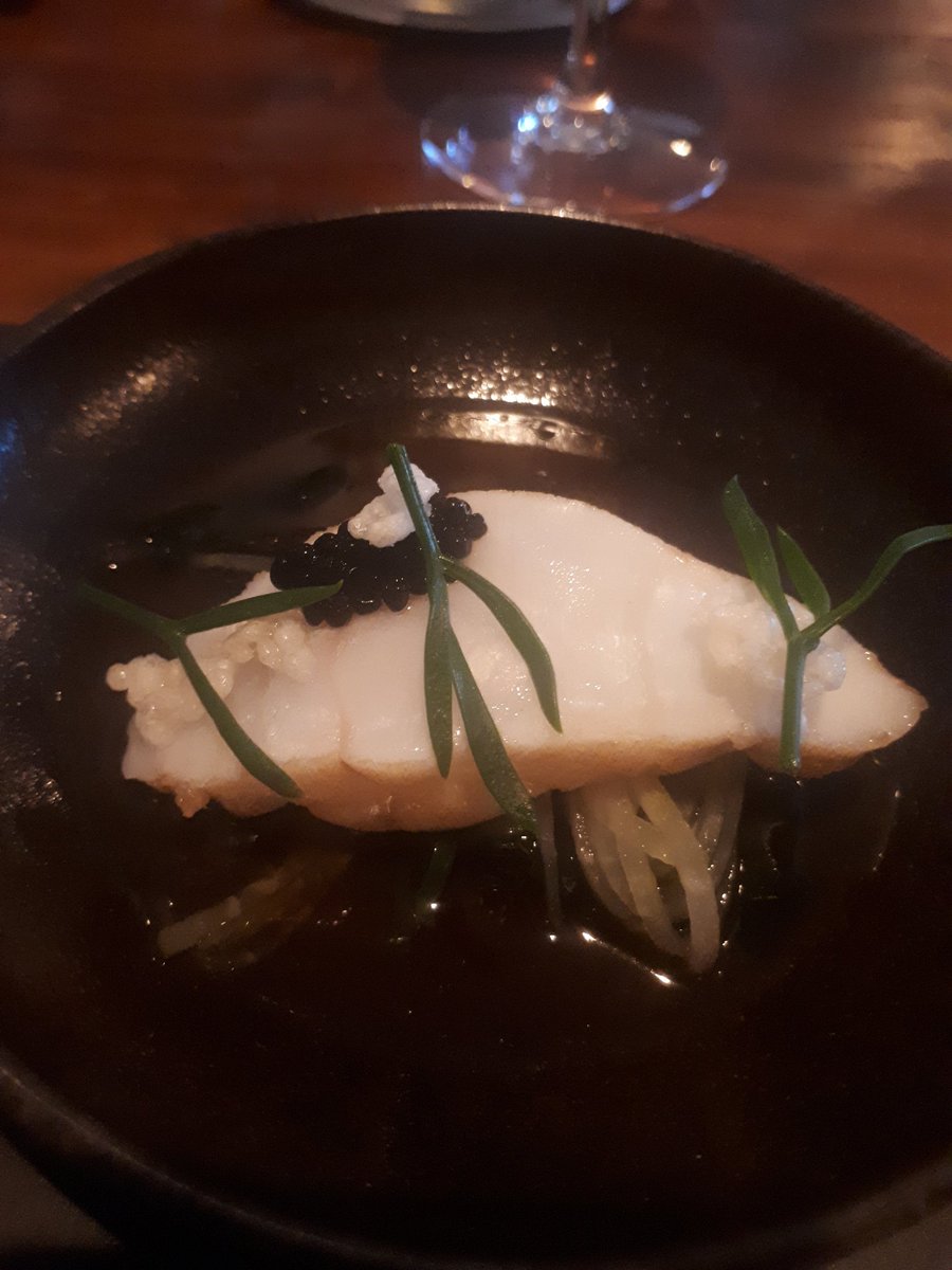 The picture cannot do justice to this dish of monkfish with an absolutely superb dashi with apple cubes totally delicious <a href="/HareScawton/">The Hare At Scawton</a>