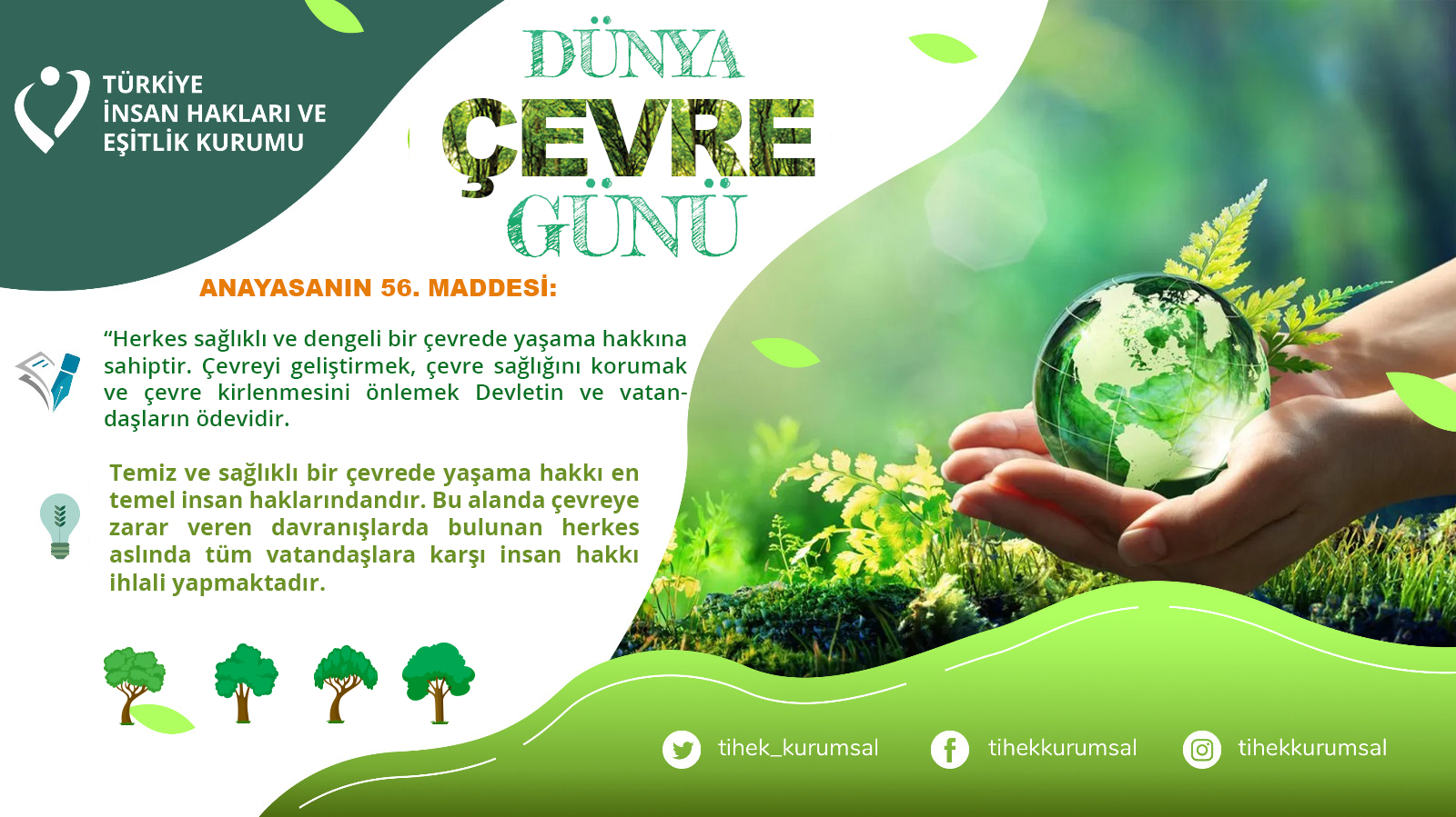 tihek on twitter anayasa madde 56 herkes saglikli ve dengeli bir cevrede yasama hakkina sahiptir cevreyi gelistirmek cevre sagligini korumak ve cevre kirlenmesini onlemek devletin ve vatandaslarin odevidir gelecek nesillere yesil bir